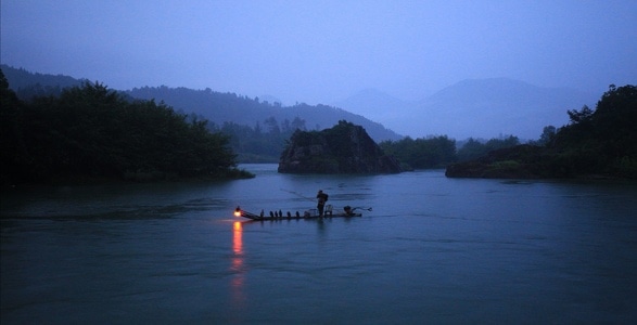 旅行-风景-渔船-渔夫-湖 图片素材