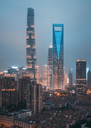 夜景-航拍-城市风光-灯光-中国 图片素材