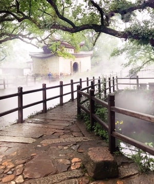 丽水-瓯江-风景-古建筑-房屋 图片素材