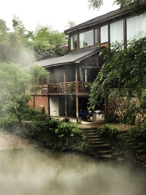 丽水古堰画乡-风景-房屋-古堰画乡-树 图片素材