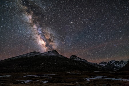 星河-震撼-高海拔-雪山-星空 图片素材