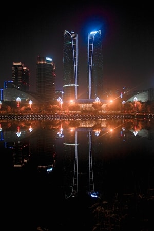 夜景-夜色-夜景-金融城-高楼 图片素材