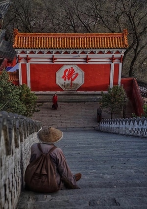旅行-五台山-寺庙-寺庙-台阶 图片素材