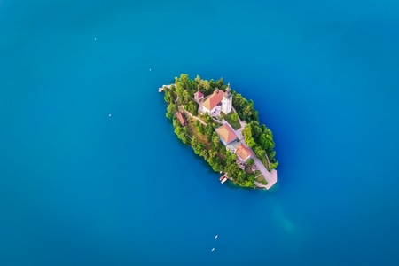 布莱德湖-湖-宝石蓝-蓝色-斯洛文尼亚 图片素材