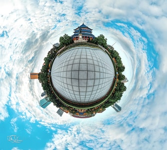 风光-旅行-小星球-全景-中山纪念堂 图片素材