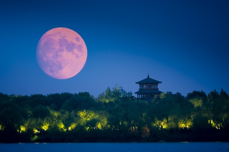 风光-湖泊-风景-风光-月亮 图片素材