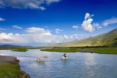 旅行-生活-独库公路-新疆-巴音布鲁克 图片素材
