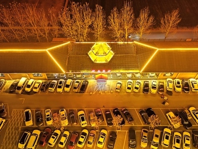 保定市-手机摄影-道路-汽车-停车场 图片素材