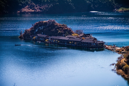 尘世烟火-风光-山水画-湖面-风景 图片素材