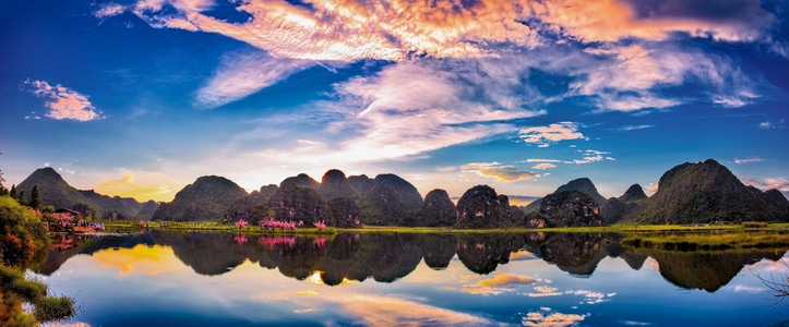 色彩-天空-风光-日落-山 图片素材