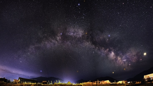 广角-夜景-阿勒泰-喀纳斯-星空 图片素材