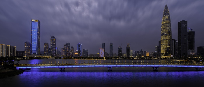 城市天际线-风光-色彩-夜景-晚上 图片素材