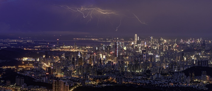 城市天际线-色彩-风光-夜景-深圳 图片素材