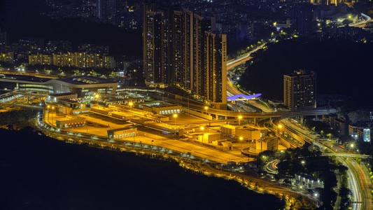 罗湖-夜景-灯光-摄会主义-深圳 图片素材