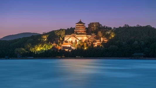 颐和园-北京-夜景-风光-灯光 图片素材