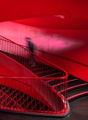 楼梯-红色-几何-结构-北京 图片素材