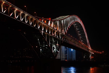 勒是雾都-桥-夜景-摄影-重庆 图片素材