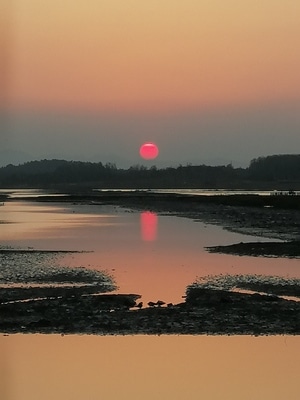 风光-潮汐湖-风光-风景-霞光 图片素材