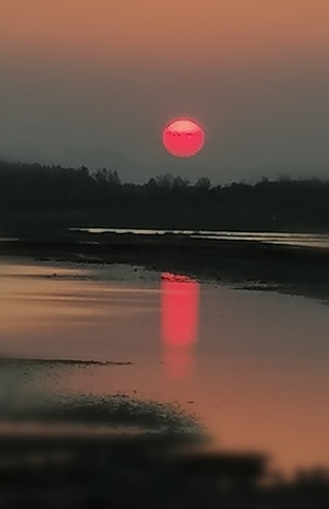 风光-潮汐湖-风光-风景-霞光 图片素材