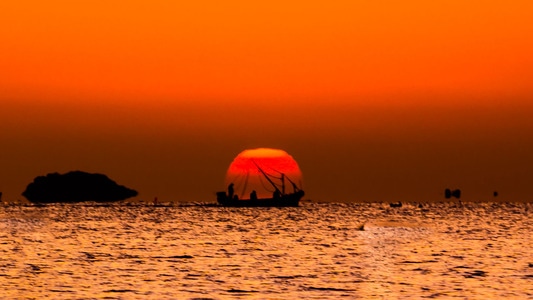 风光-大海的胸怀-黄海日出-风光-风景 图片素材