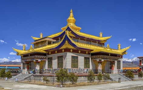 风光-草原-古建筑-宗教-塔公寺 图片素材