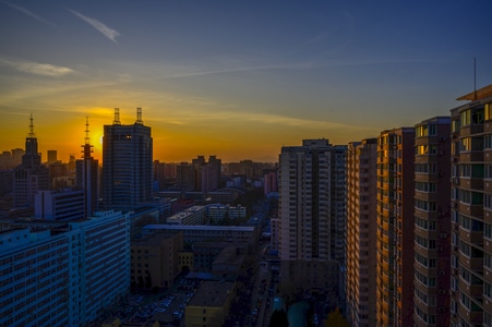 夕阳-帝都-晚霞-建筑-霞光 图片素材