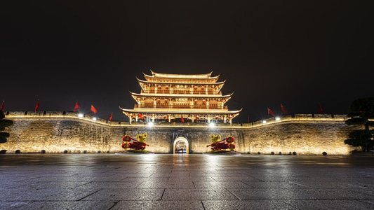 夜色-你好2020-喷泉-宫殿-夜景 图片素材