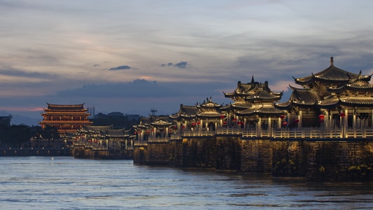 风光-70周年城市-广济桥-桥-古建筑 图片素材