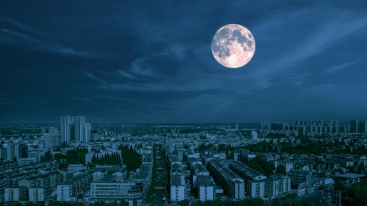 自然-满月-夜景-月亮-超级月亮 图片素材