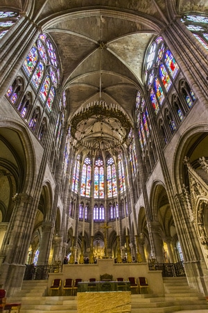 法国-教堂-哥特式建筑-圣丹尼-教堂 图片素材