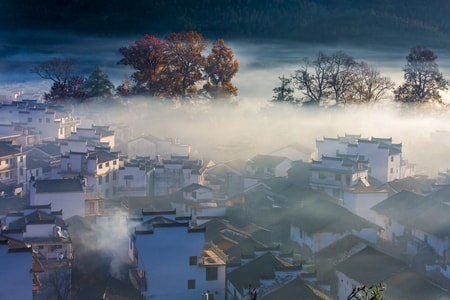 旅拍-风光-婺源石城-城镇-古城 图片素材