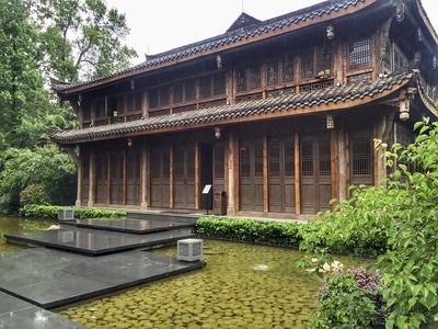 旅行-风景-古建筑-房屋-水池 图片素材