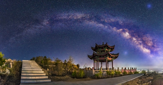 星空-风光-旅行-延时-喷泉 图片素材