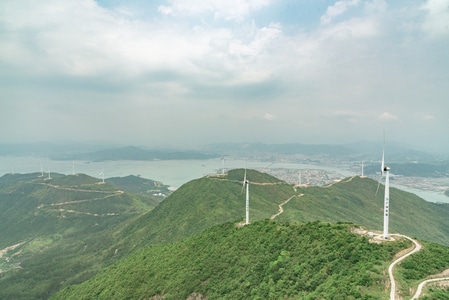 风车-发电-风力发电机-观音山-山 图片素材