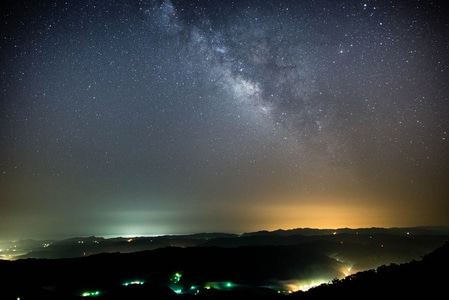 五分山-夜空-星空-繁星-夜色 图片素材