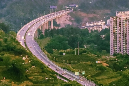 实地-城市-郊外-桥-高架桥 图片素材