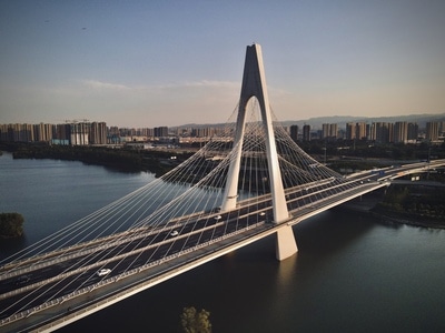 太原市-城市-日落-色彩-航拍 图片素材