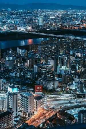 城市-大阪-日本-建筑-色彩 图片素材
