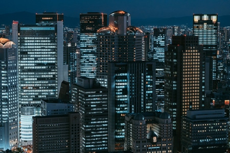 城市-大阪-日本-建筑-色彩 图片素材