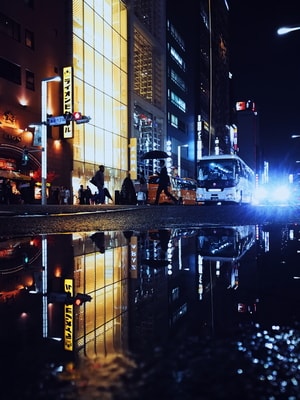 手机摄影-夜景-日本-东京-街头 图片素材