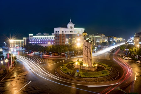 长曝光-夜景-时间-车流-泉州 图片素材