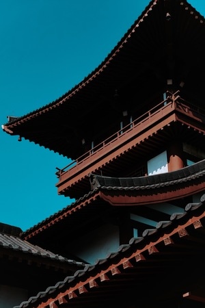 深圳-影-在路上-大华兴寺-女孩 图片素材