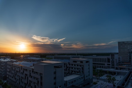 上海电力大学-夕阳-日落-夕阳-天际线 图片素材