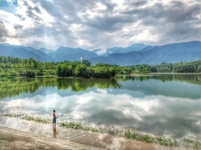 垂钓-晴-风景-风光-湖 图片素材