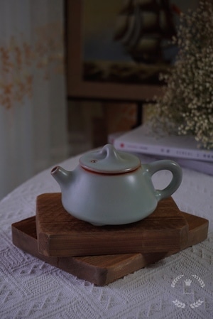 宅家-茶具-汝窑国粹-茶壶-汝窑 图片素材