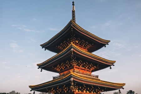 建筑-塔-樱花-色彩-色调 图片素材