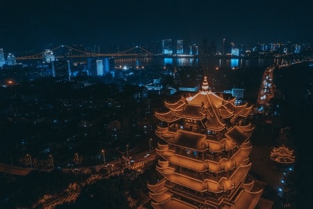 武汉-黄鹤楼-湖北-夜景-城市 图片素材