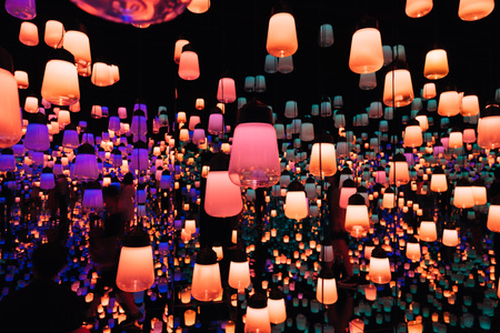 teamlab-灯-展览-网红-上海 图片素材