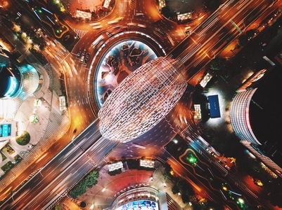 城市天际线-夜景-城市-航拍-vsco 图片素材