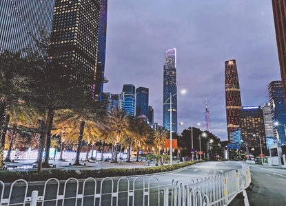 摩天大厦-地标-道路-城市-大楼 图片素材